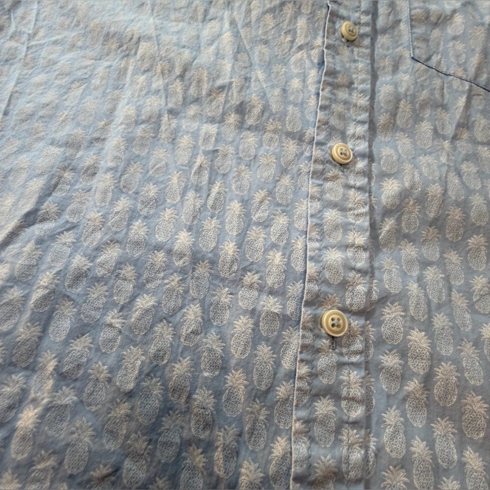 Heritage 1981 Light Blue W/ White  Pineapple  Patterned Shirt - Picture 4 of 8